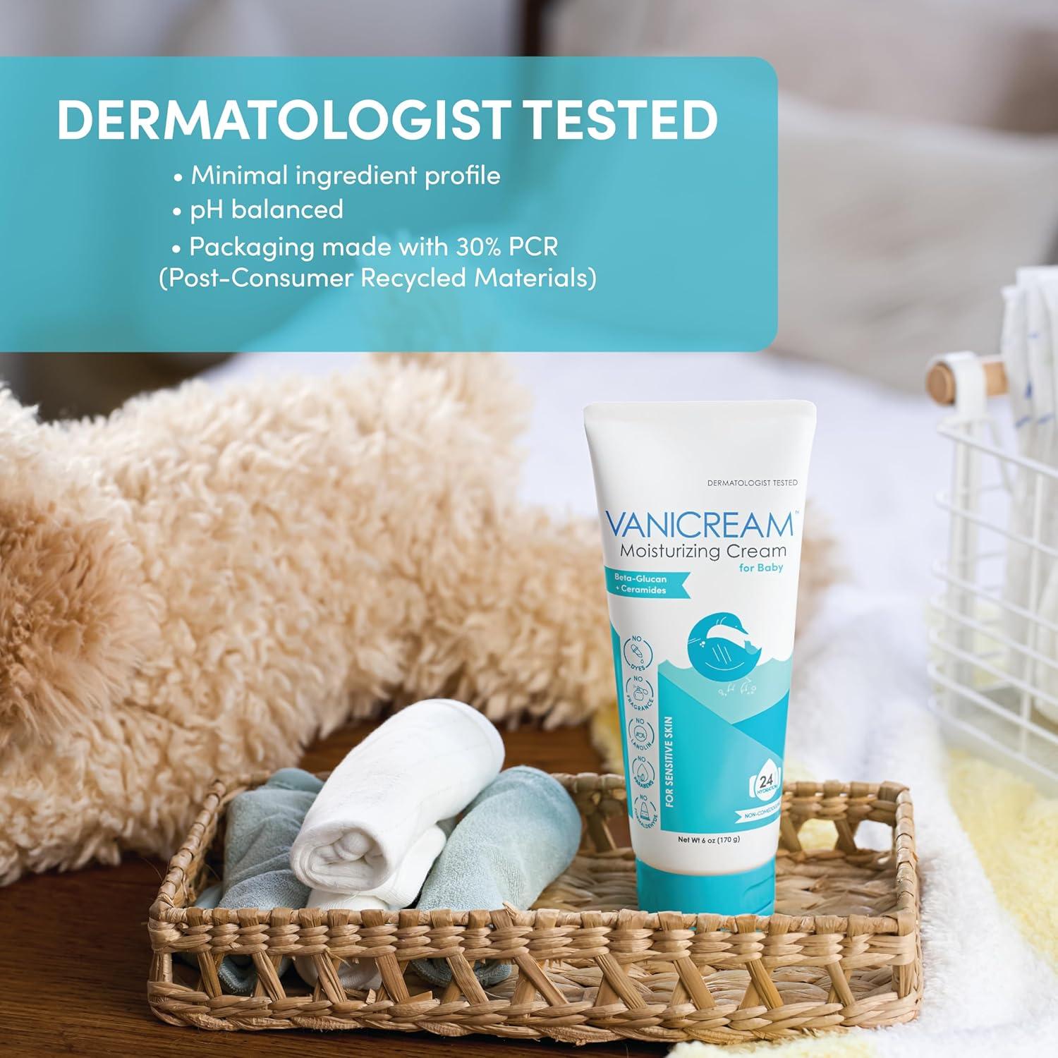 imageVanicream Moisturizing Cream for Baby 6 Oz Gentle Hydrating Baby Lotion with BetaGlucan ampamp Ceramides Formulated without Common Irritants for Sensitive Skin All Ages