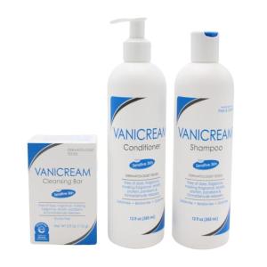 imageVanicream Bundle Kit includes Vanicream Cleansing Bar 39 oz Vanicream Shampoo 12 fl oz and Vanicream Conditioner 12 fl oza complete gentle skincare and haircare solution for sensitive skin